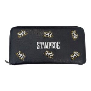 PRG Golf Stampede Yardage Book Cover Black Pebbled Embroidered Zippered Wallet